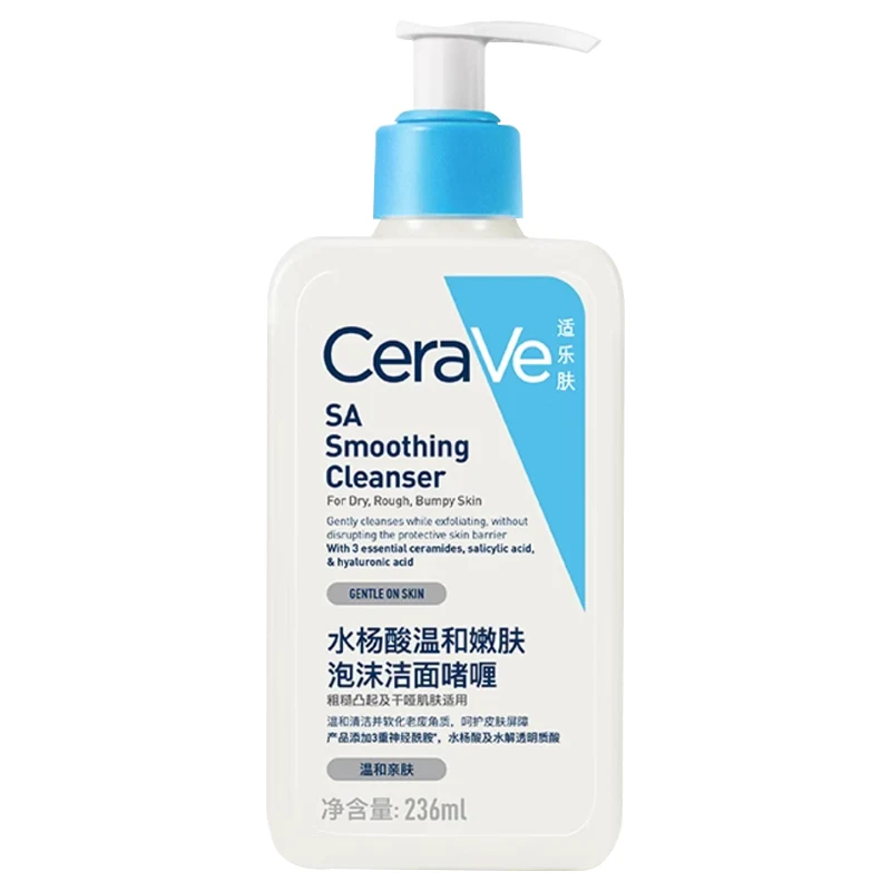 CeraVe SA Smoothing Cleanser | Salicylic Acid Face Wash with Hyaluronic Acid & Ceramides